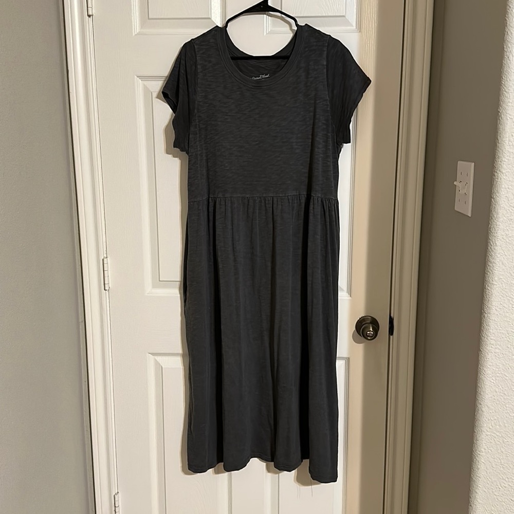 Gray, long dress